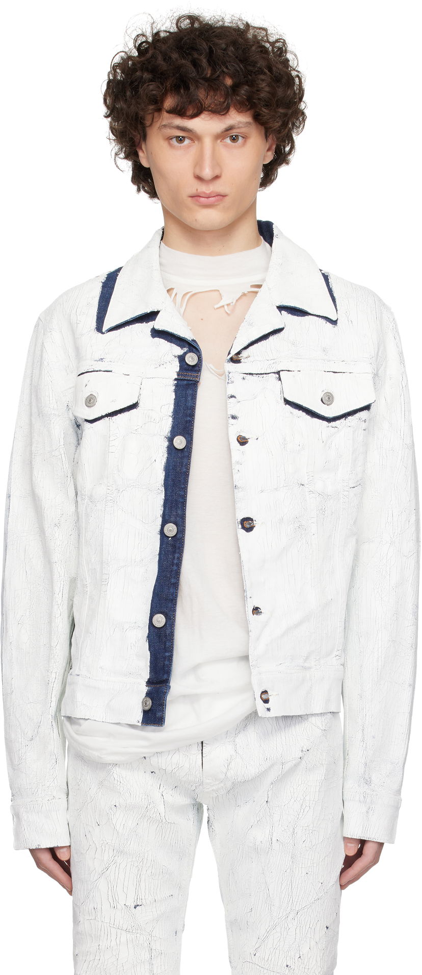 Bomber-takki Maison Margiela MM6 Maison Margiela Sports Denim Jacket Valkoinen | SH2AM0027 M30028