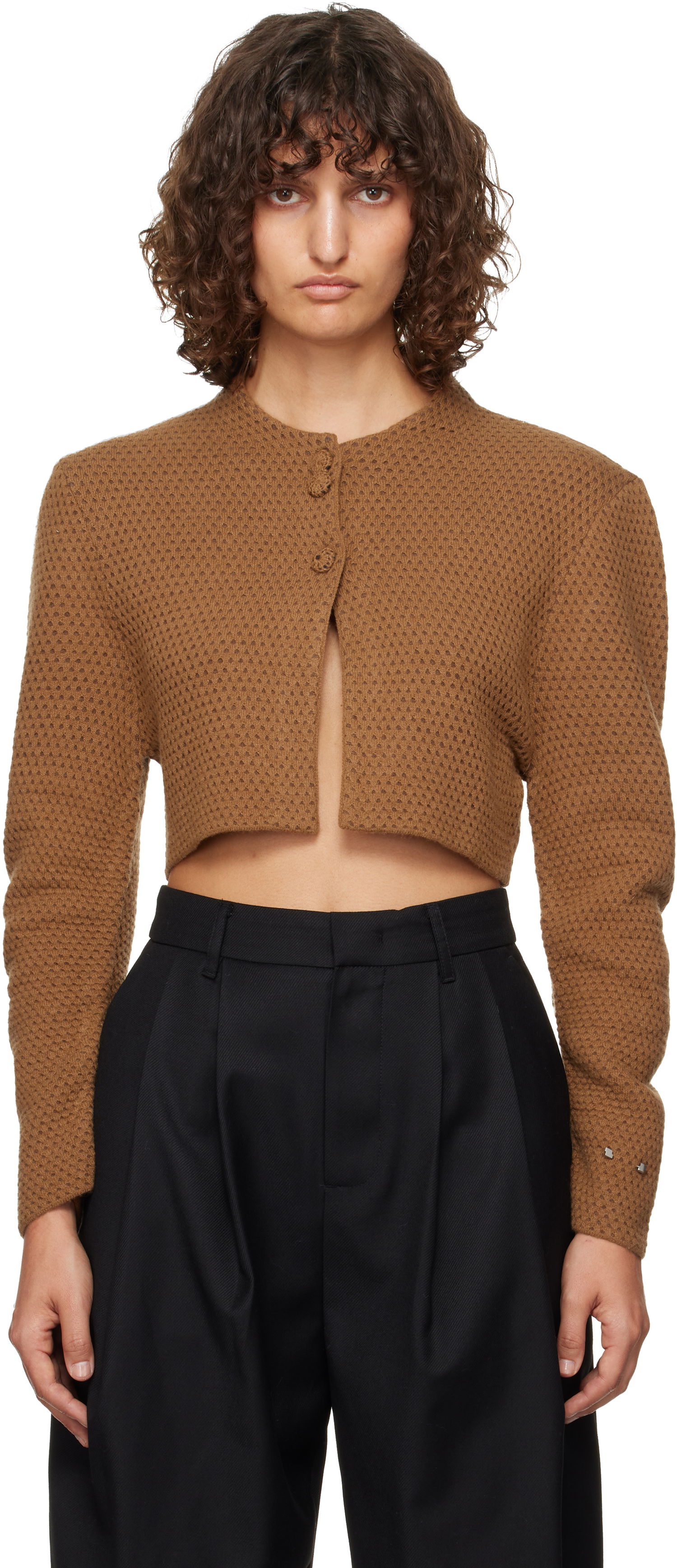 Villapaita ADER ERROR Cropped Buttoned Cardigan Ruskea | BN01FWKT0701BR, 0
