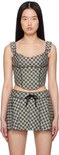 MISBHV Monogram Canvas Corset Top