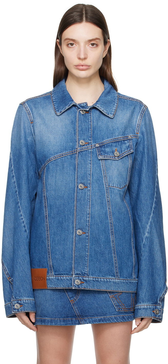 Takki JW Anderson Blue Twisted Denim Jacket Turkoosi | DJ0030-PG1164