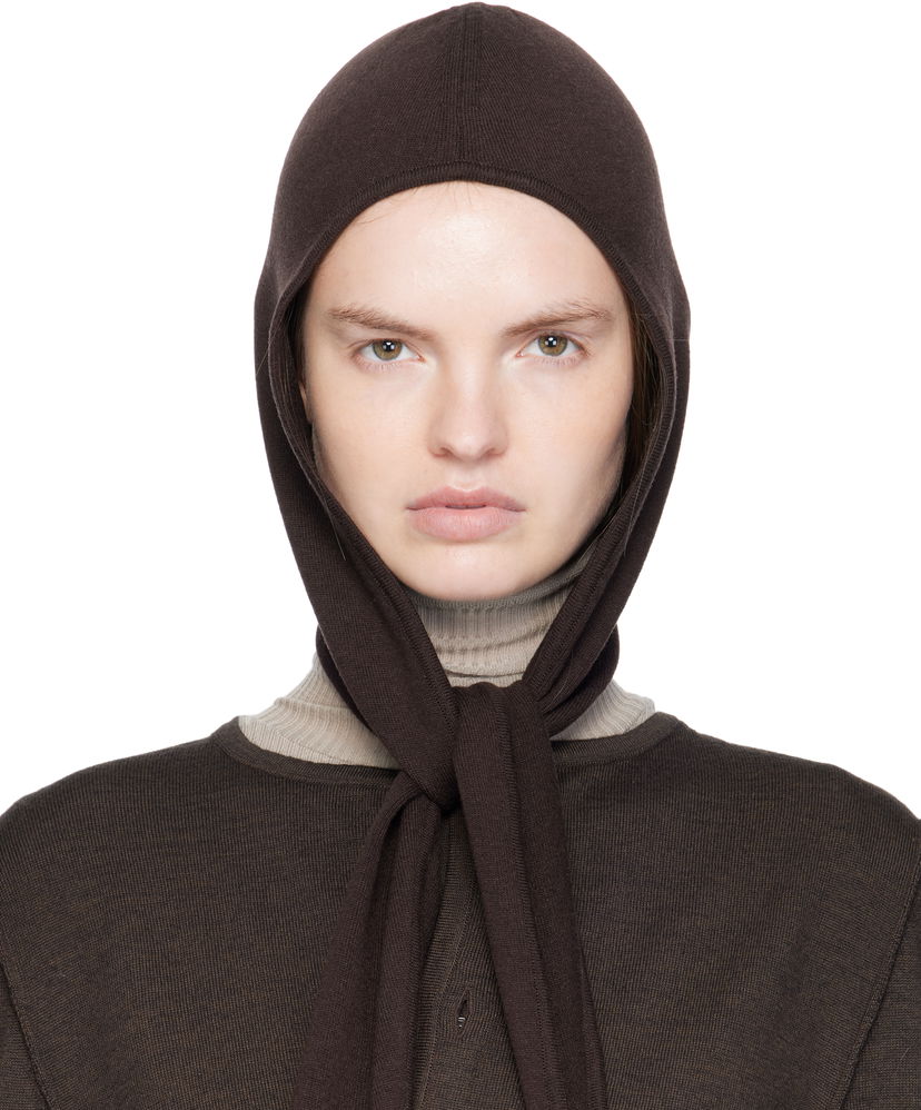 Pipo LEMAIRE Lemaire Fine Wool Head Scarf Beanie Ruskea | AC1229 LK1045