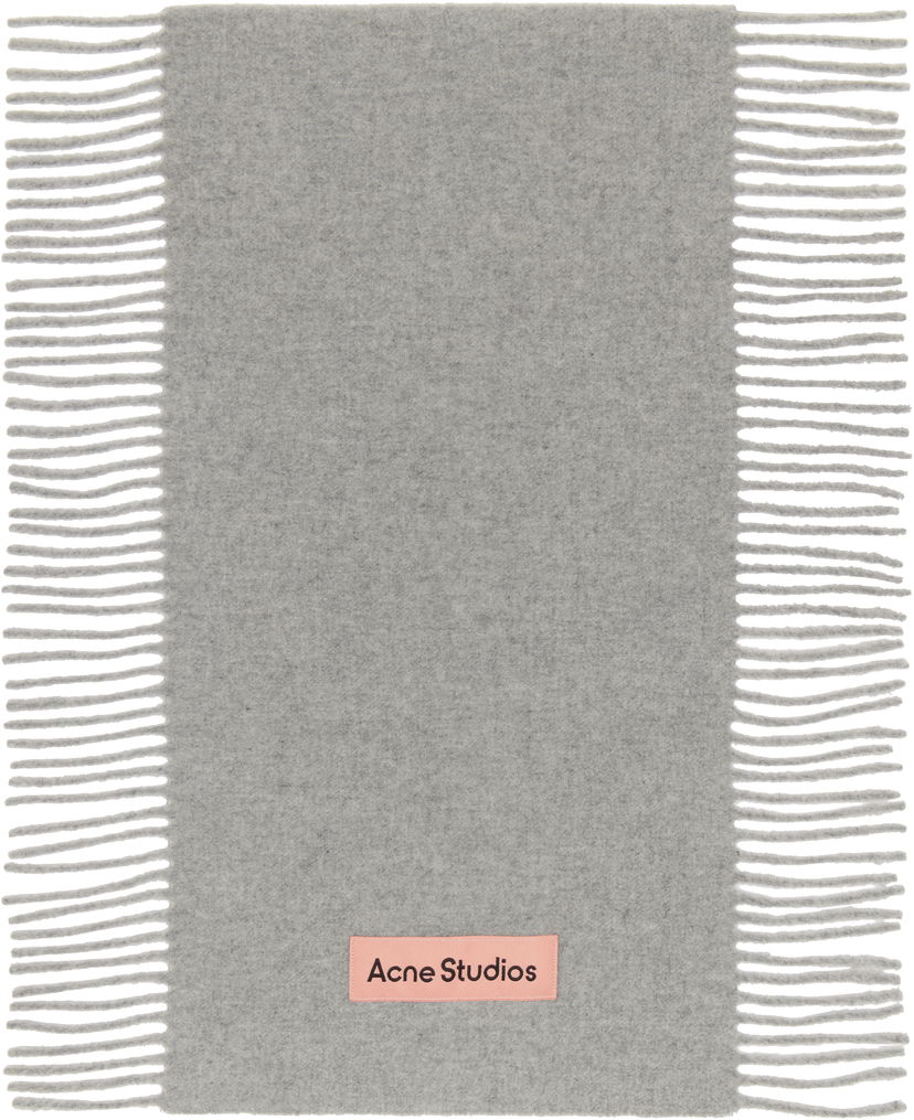 Huivi Acne Studios Fringe Wool Scarf Harmaa | CA0368-