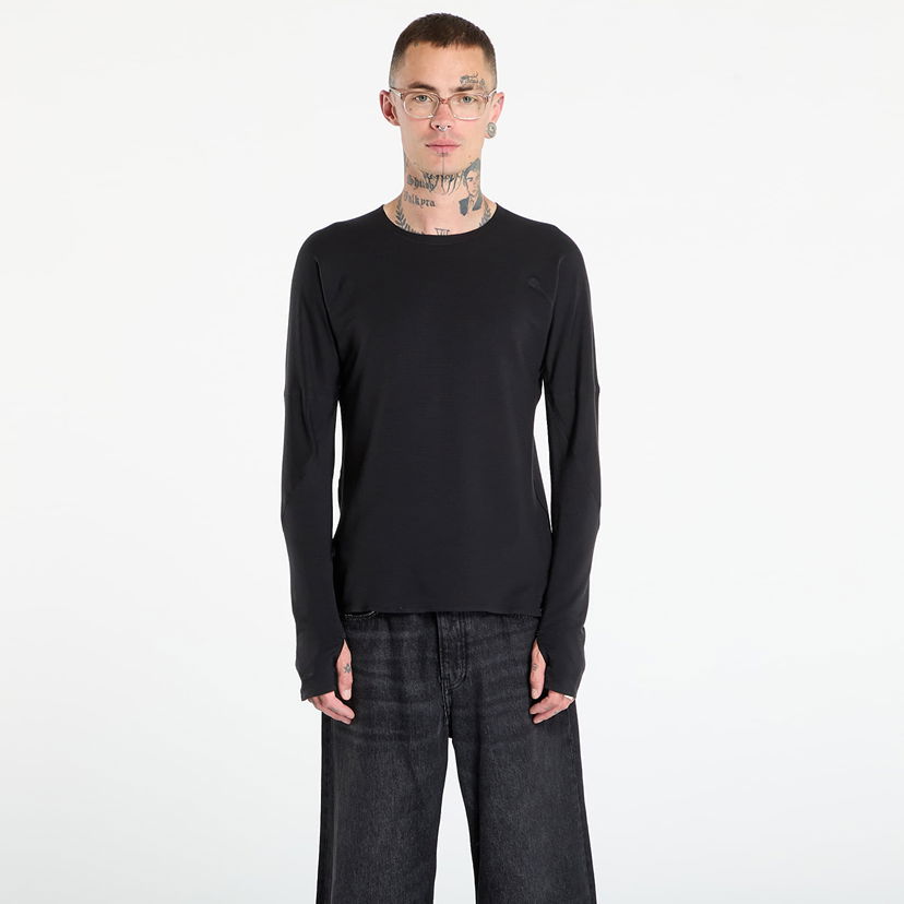 T-paita Y-3 Y-3 Running Long Sleeve T-Shirt Musta | JX4806