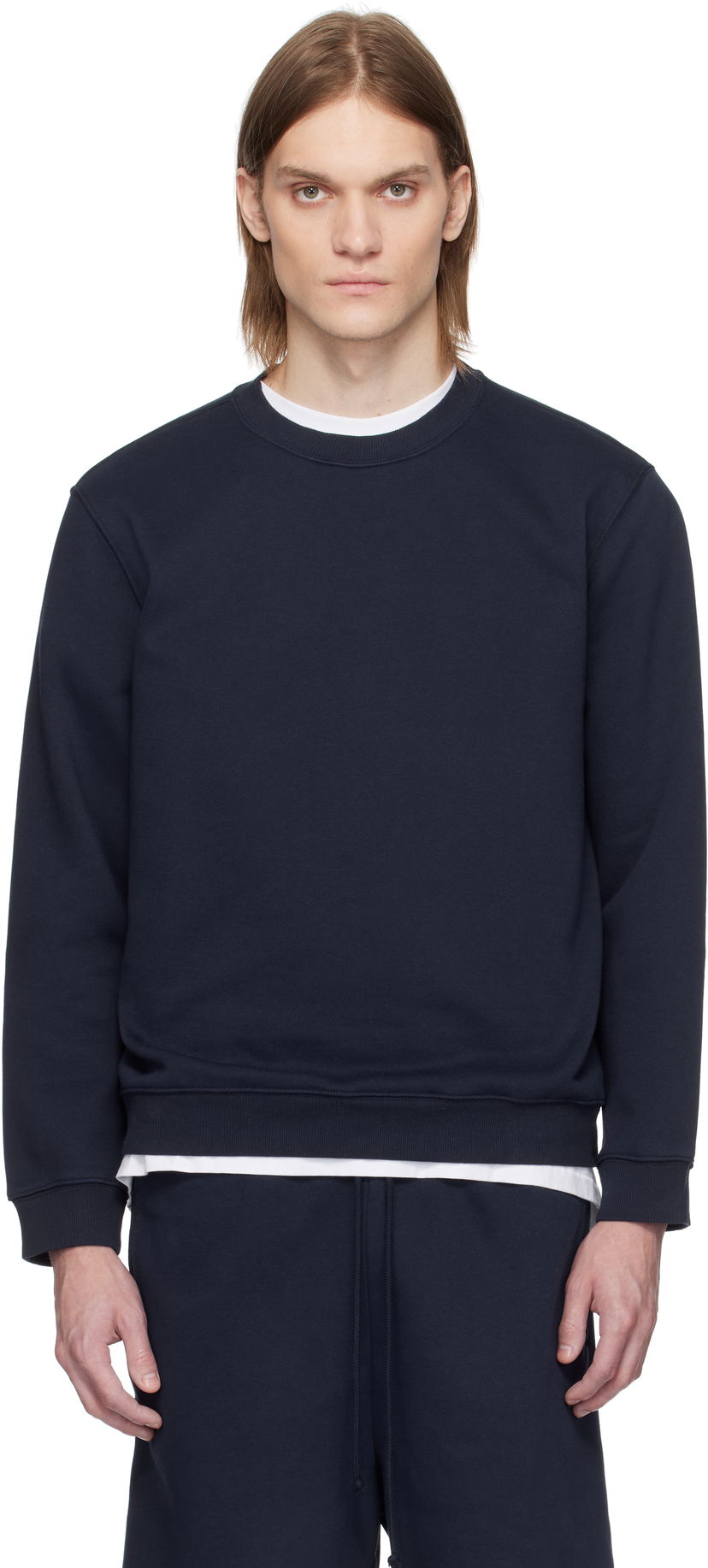 Villapaita SKIMS SKIMS Fleece Lounge Sweatshirt Tummansininen | PL-PLO-8028M-NAVY