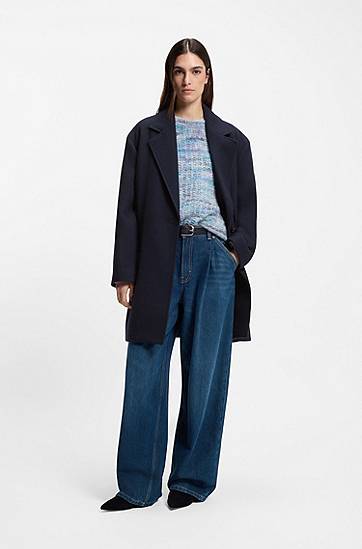 Takit BOSS Blazer-style coat blended with wool Tummansininen | 50548660, 1