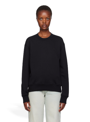 Huppari AMI Embroidered Sweatshirt Musta | USW003.730