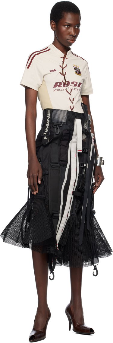 Hame Junya Watanabe Junya Watanabe Multi Fabrics Mix Midi Skirt Musta | JO-S016-051-1, 3