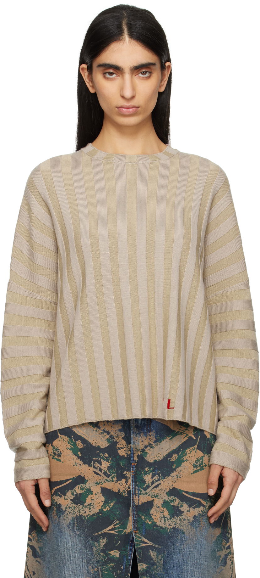 Villapaita Eckhaus Latta Eckhaus Latta Keyboard Knit Sweater Beige | 8026-EL-PS25-DU -