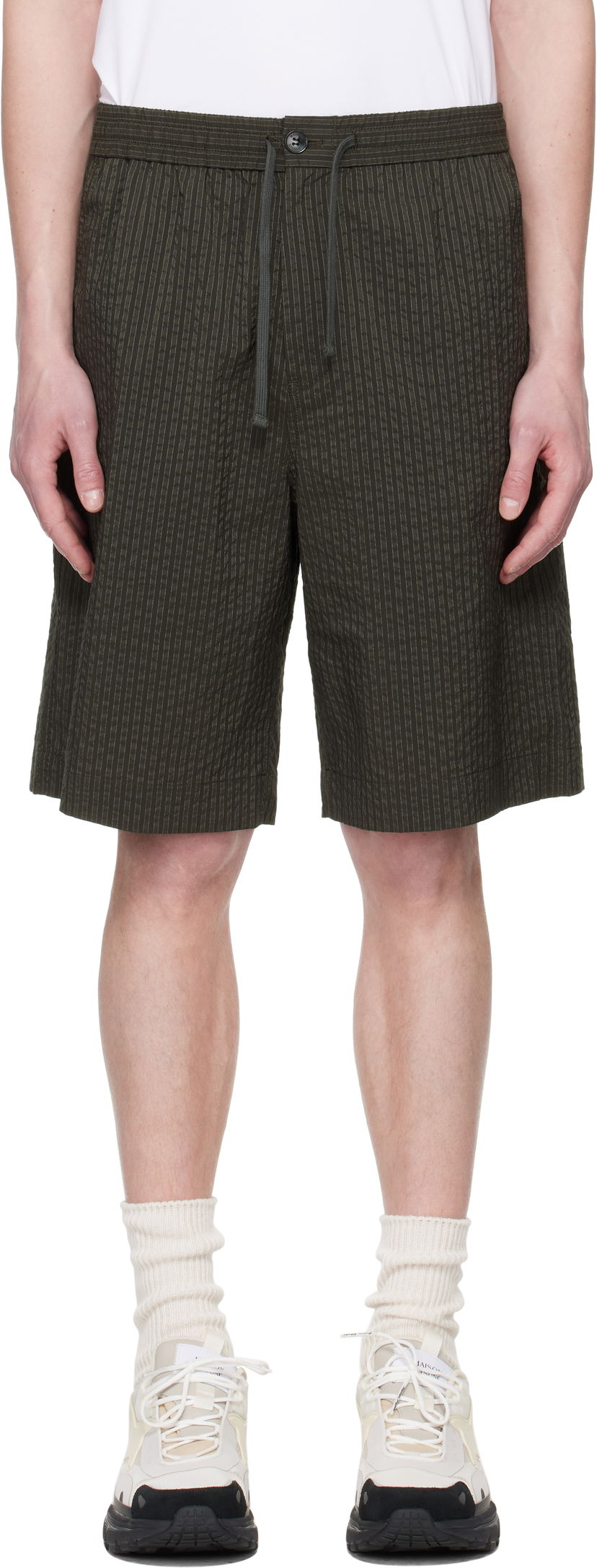 Shortsit MAISON KITSUNÉ Maison Kitsuné Elasticated Bermuda Shorts Vihreä | OM01406WC5032