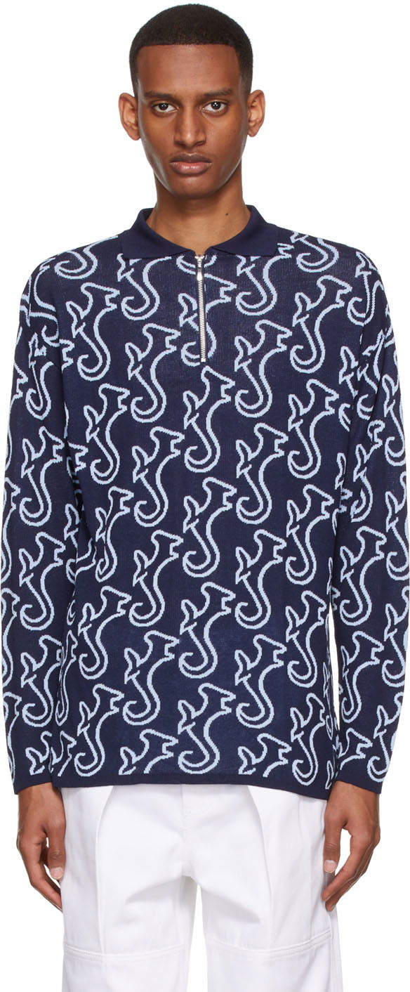 Poolopaita Serapis Hippocampus Print Polo Shirt Sininen | SS22_KP_1