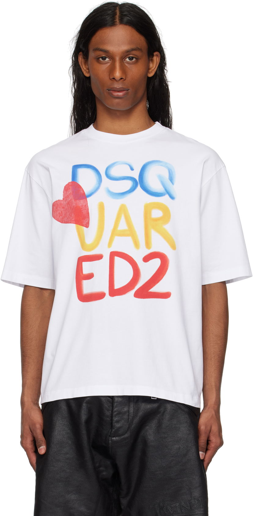 T-paita DSQUARED2 Summer Lovers Loose Fit Logo T-Shirt Dsquared2 Valkoinen | S78GD0098-D20020-100