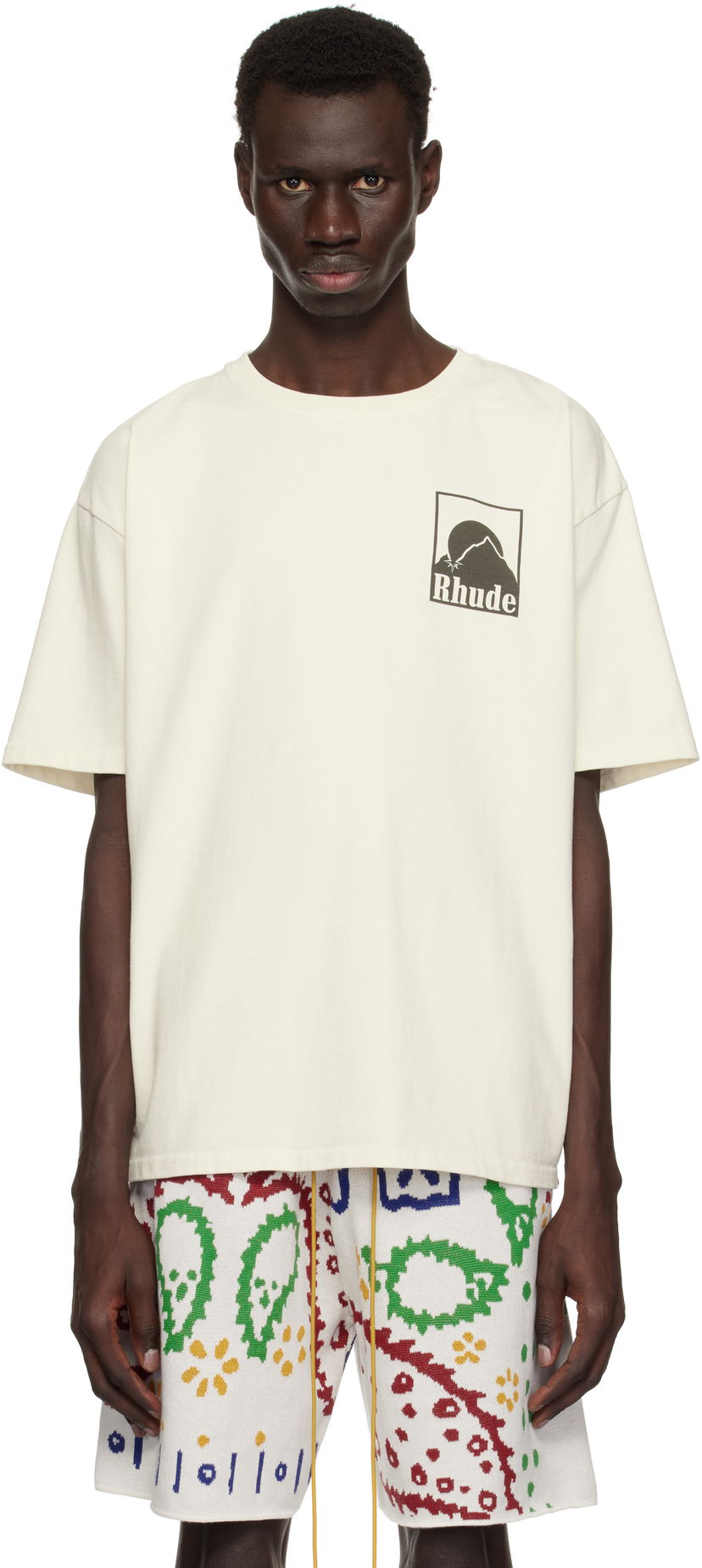 T-paita Rhude Rhude Moonlight Badge T-Shirt Valkoinen | RHPS25TT03012