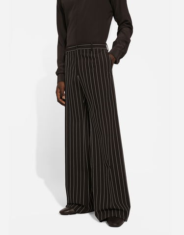 Housut Dolce & Gabbana Dolce & Gabbana Pinstriped Wide-leg Trousers Musta | GP01PTFR20WS8051, 3