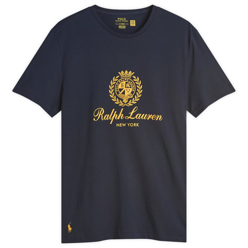 T-paita Polo by Ralph Lauren Ralph Lauren Crest Logo T-Shirt, Size Large Tummansininen | 710978032-NVY