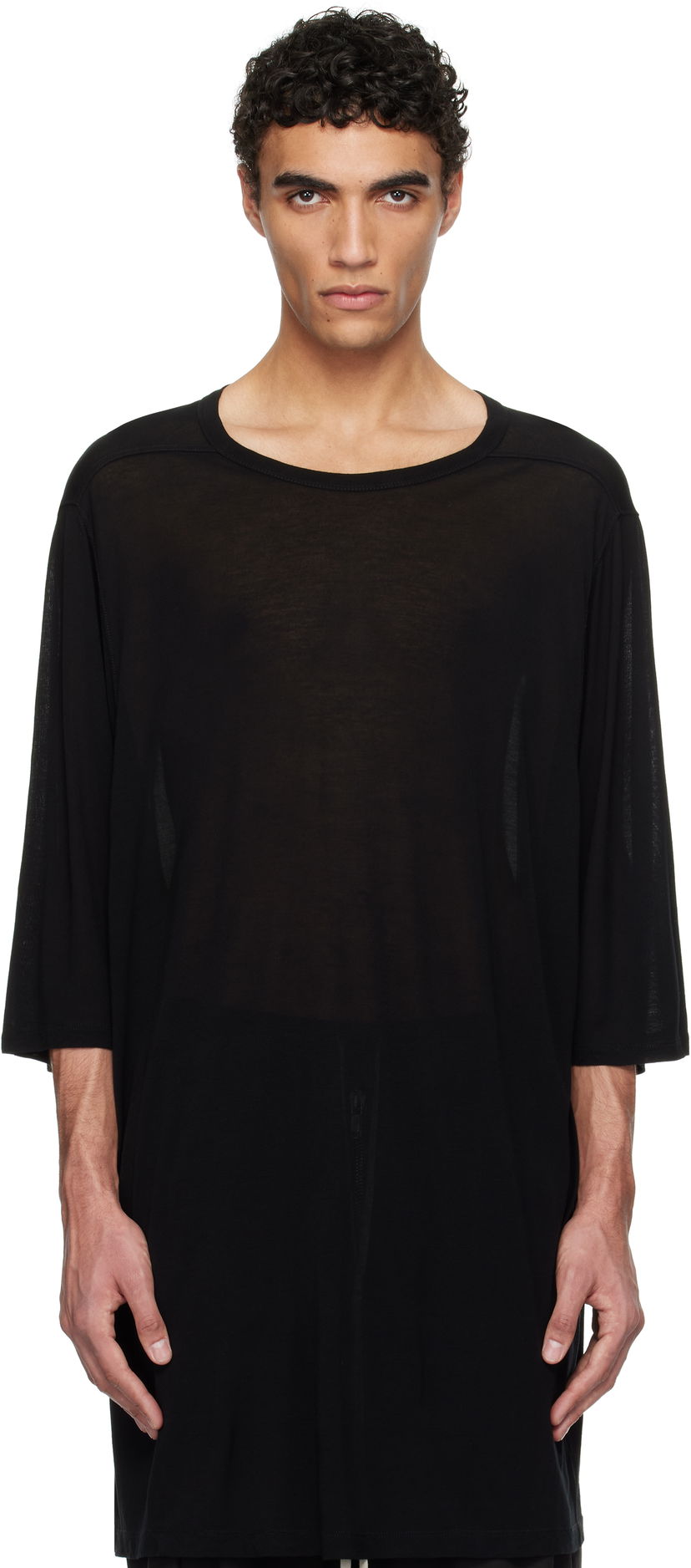 T-paita Rick Owens Rick Owens Hollywood Jumbo Short Sleeve T-Shirt Musta | RU01E5274 JS