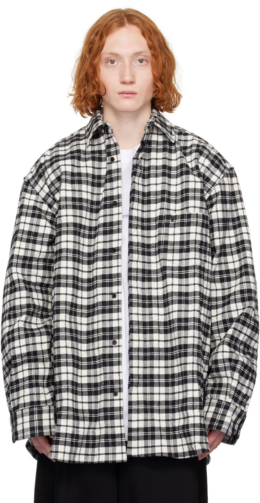 Paita VETEMENTS Vetements Wrinkled Pyjama Plaid Shirt Valkoinen | UA66SH120B