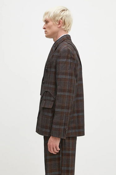 Takki Andersson Bell Soe Check Wrap Double Breasted Jacket Ruskea | awa628m, 1