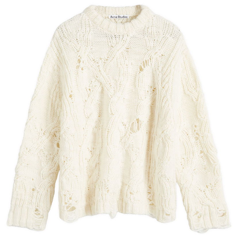 Villapaita Acne Studios Cable Knit Sweater Beige | A60522-BSI