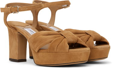 Asusteet Jimmy Choo Jimmy Choo Heloise 80 Suede Heeled Sandals Ruskea | HELOISE 80, 3