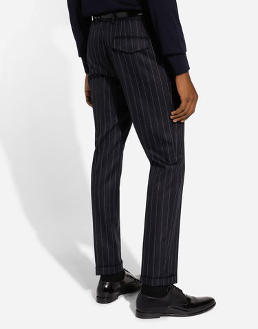Housut Dolce & Gabbana Dolce & Gabbana Tailored Striped Wool Pants Tummansininen | GP09TTFR21HS8052, 3