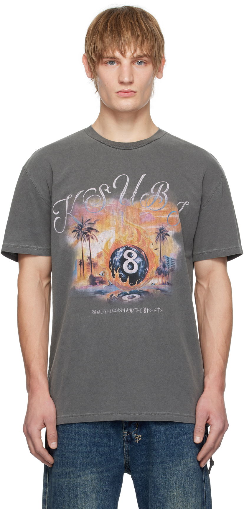 T-paita Ksubi World Order Graphic T-Shirt Harmaa | MPS25TE045