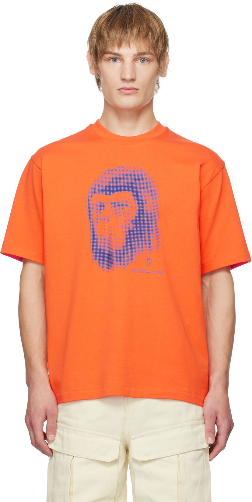 T-paita BAPE Pixel Comic Ape Head Graphic T-Shirt Oranssi | 001TEK801304M