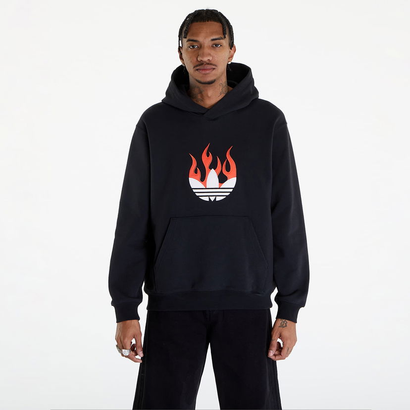 Huppari adidas Originals Flames Logo Hoodie Black Musta | IS0208