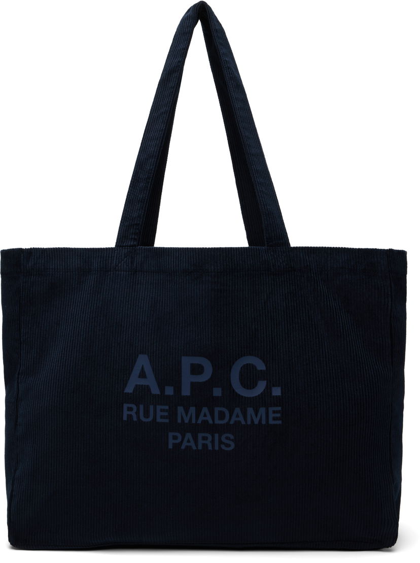 Kangaskassi A.P.C. A.P.C. Diane 'Rue Madame' Shopping Tote Tummansininen | COHBB-M61938