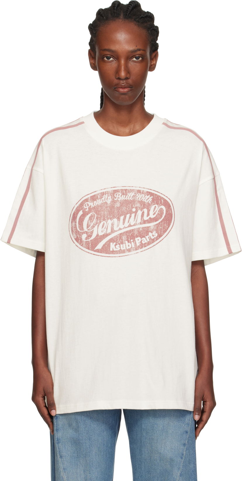 T-paita Ksubi Ksubi 'Genuine' Boyfriend Short Sleeve T-Shirt Valkoinen | WPF25TE007