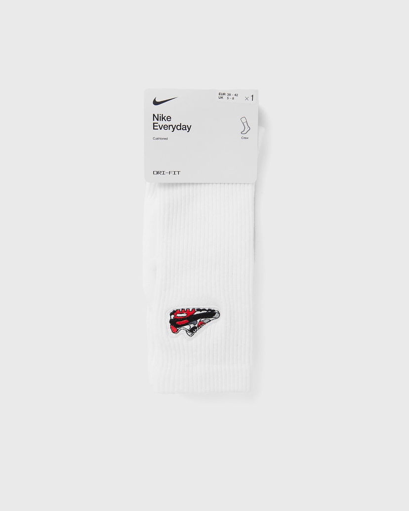 Sukat Nike Everyday Cushioned Crew Socks with Air Max 90 Patch Valkoinen | IB4150-100