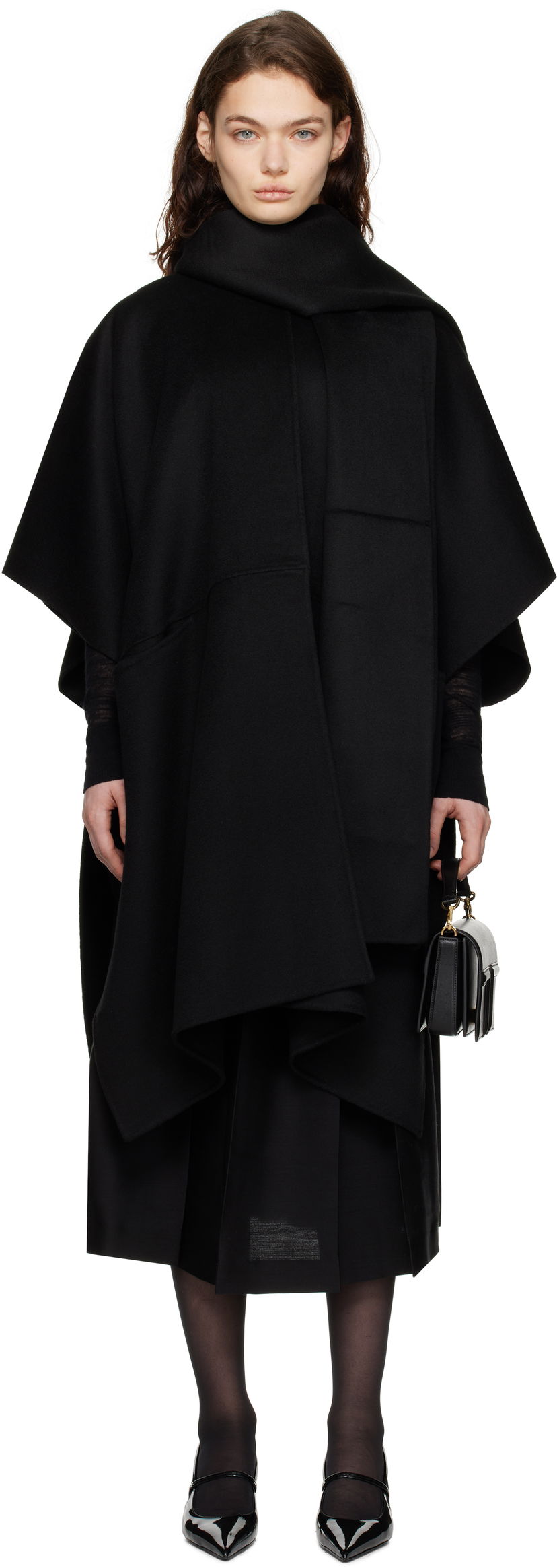 Takit TOTEME TOTEME Doublé Scarf Coat Musta | 251-WRO4321-FB0006