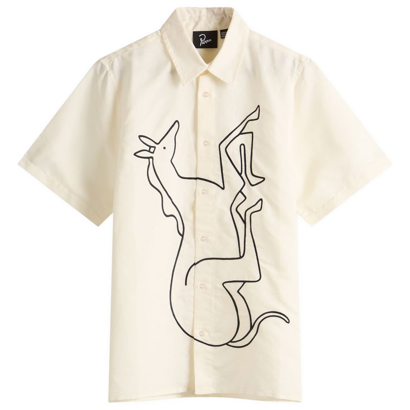 Paita By Parra Parra Vertical Horse Short Sleeve Shirt, Size Large Beige | 53540-WHT