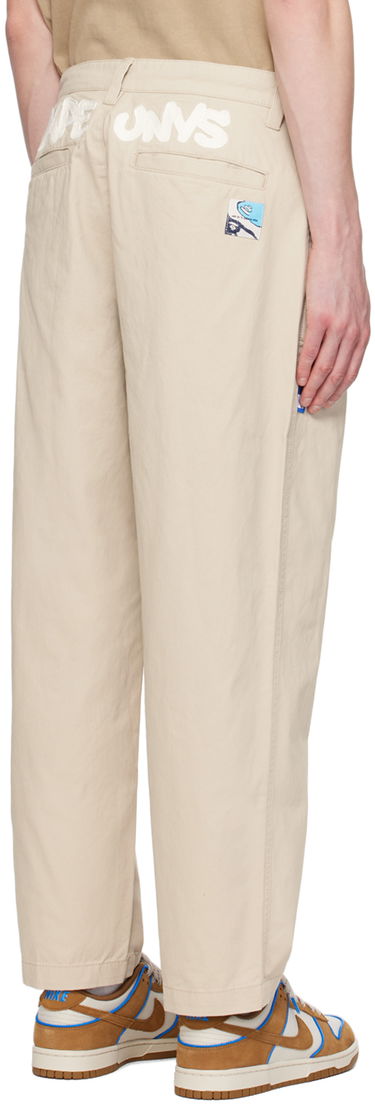 Housut AAPE by A Bathing Ape AAPE by A Bathing Ape Embroidered Trousers Beige | AAPPTMA677XXMBGE, 2