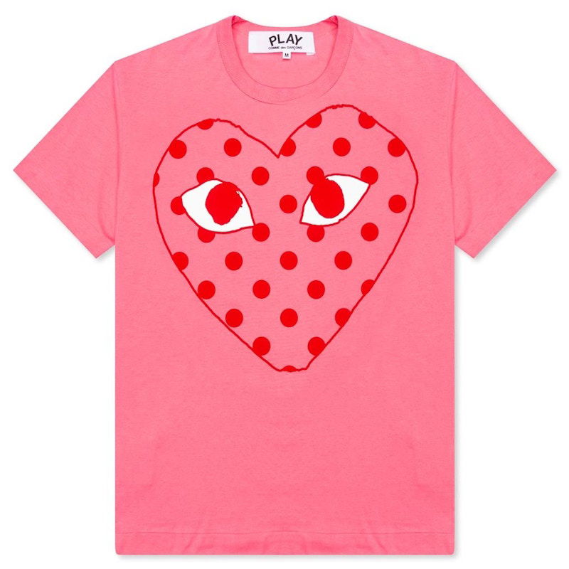 T-paita Comme des Garçons Play Pastelle Polka Dot Heart T-Shirt Vaaleanpunainen | AZ-T275-051-3