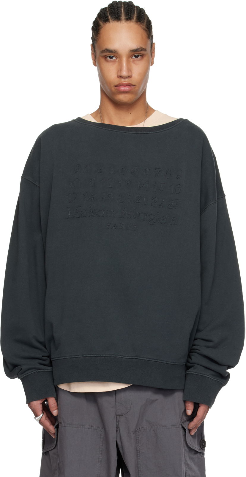 Villapaita Maison Margiela Maison Margiela Embroidered Sweatshirt Harmaa | S50GU0230 M25017