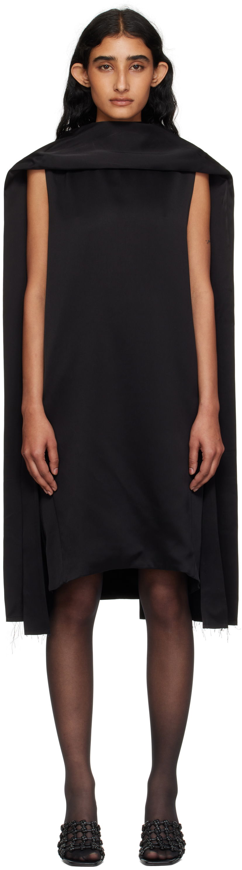 Mekko TOTEME Cocoon Scarf Minidress Musta | 253-WRD0198-FB0382