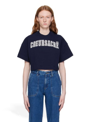 T-paita AMI 'Coeur Sacré' T-Shirt Tummansininen | FTS009.726
