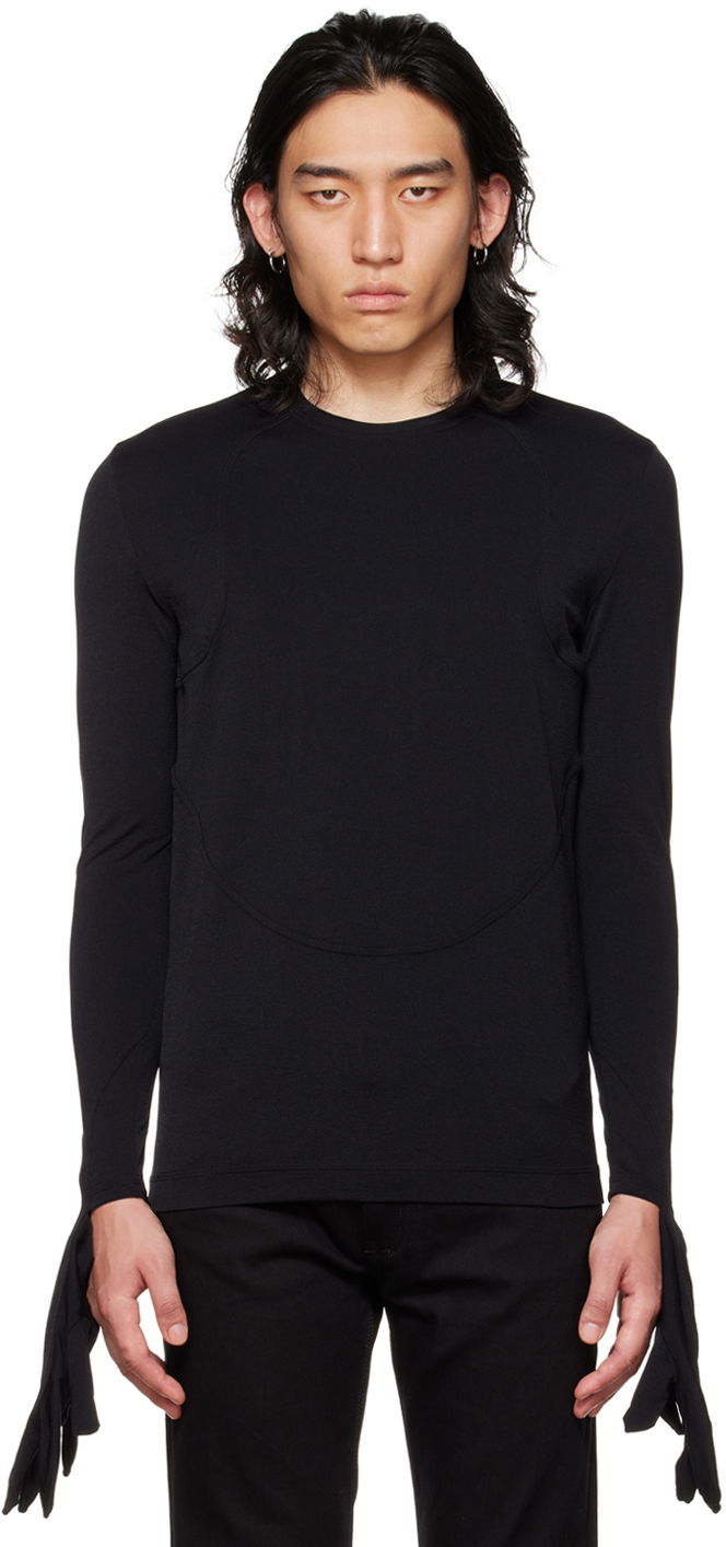 T-paita Givenchy Black Long Sleeve T-Shirt Musta | BM60V63Y8J001
