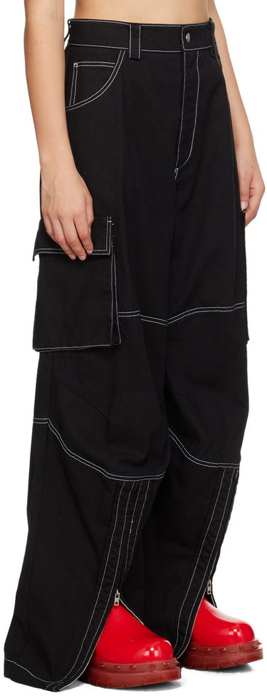 Cargo housut We11done We11done Topstitching Cargo Pants Musta | WD-PT3-23-218-W-BK, 1