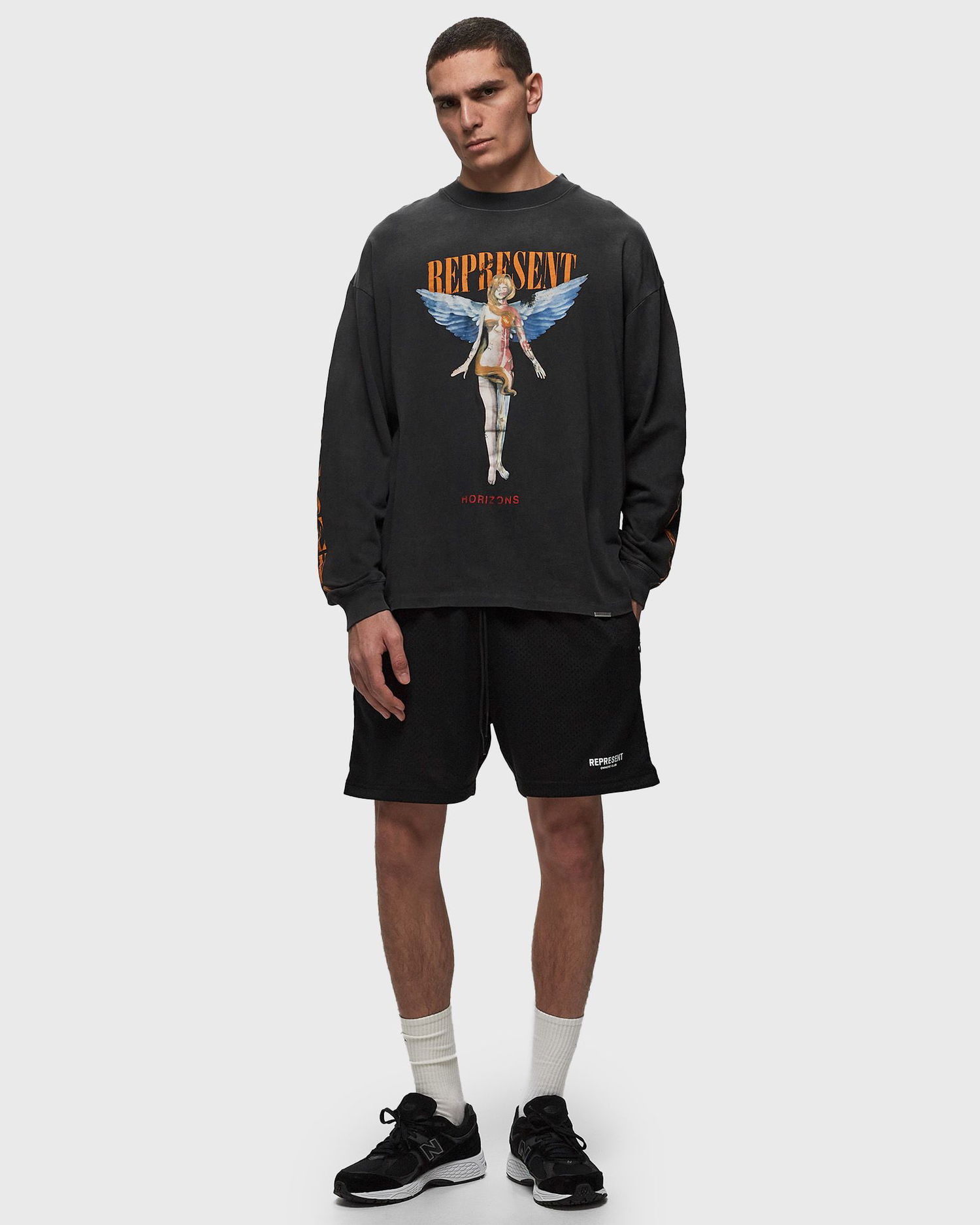 Shortsit Represent Clo REPRESENT OWNERS CLUB MESH SHORT Musta | OCM504-01, 1