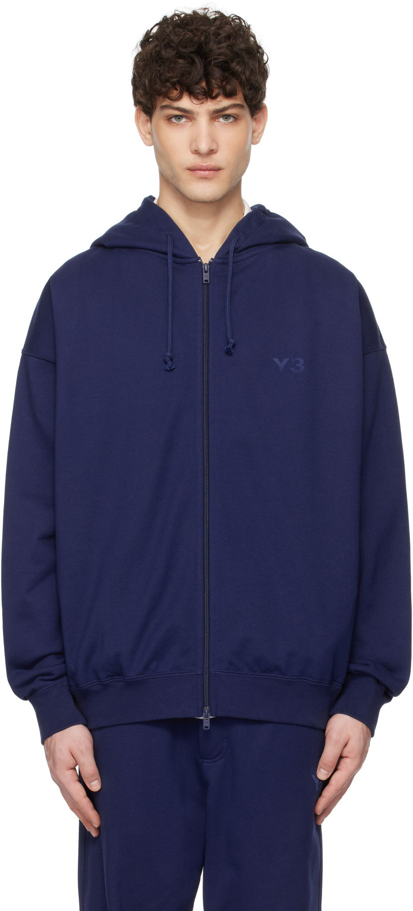 Huppari Y-3 Y-3 French Terry Zip Hoodie Tummansininen | JM7839