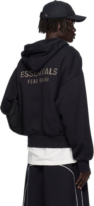 Huppari Fear of God Fear of God ESSENTIALS Classic Fit Fleece Zip-Up Hoodie Musta | 192SP254780F, 2