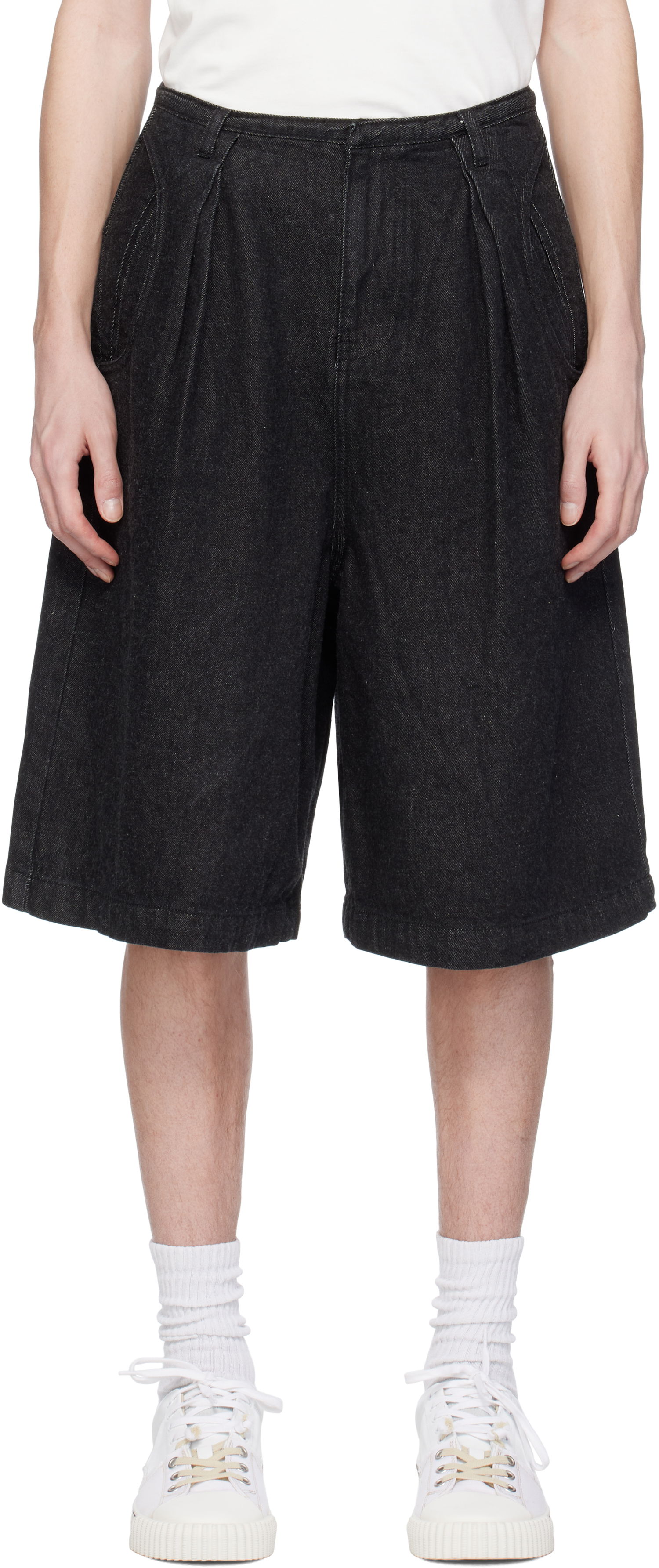 Shortsit ADER ERROR ADER error Pleated Denim Shorts Musta | BO01SSJE0201BK, 0