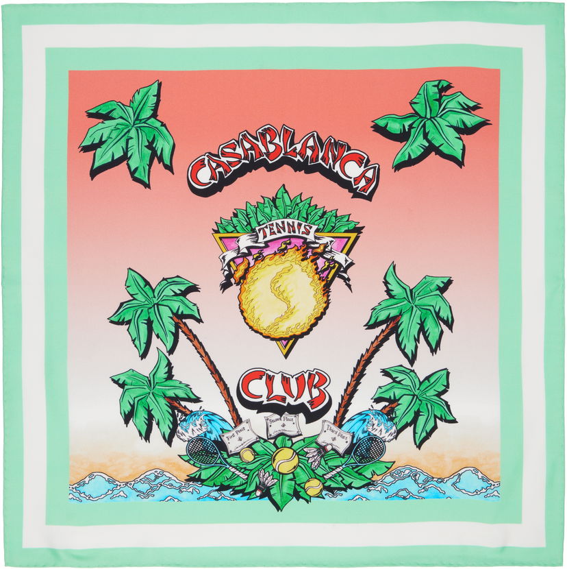 Huivi Casablanca Casablanca 'Tennis Club' Silk Scarf Monivärinen | AS25-ACC-053-03