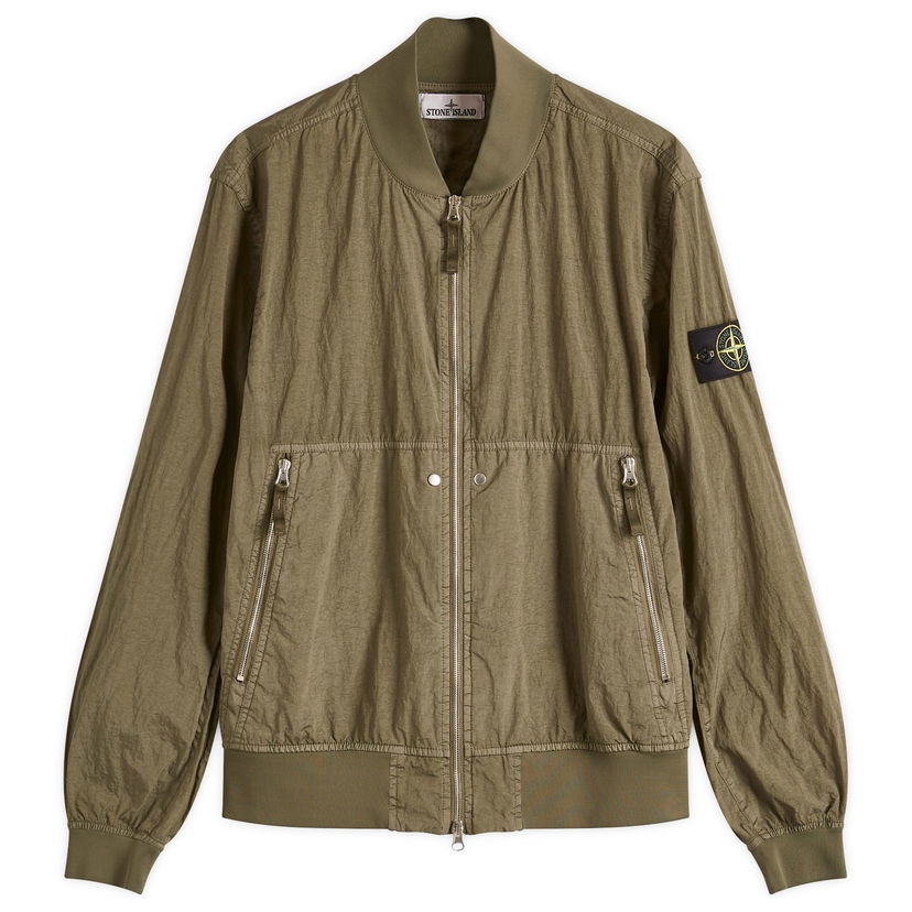 Bomber-takki Stone Island Stone Island Men's Watro-TC ECONYL Bomber Jacket, Size Large Vihreä | K1S154100019-V0054