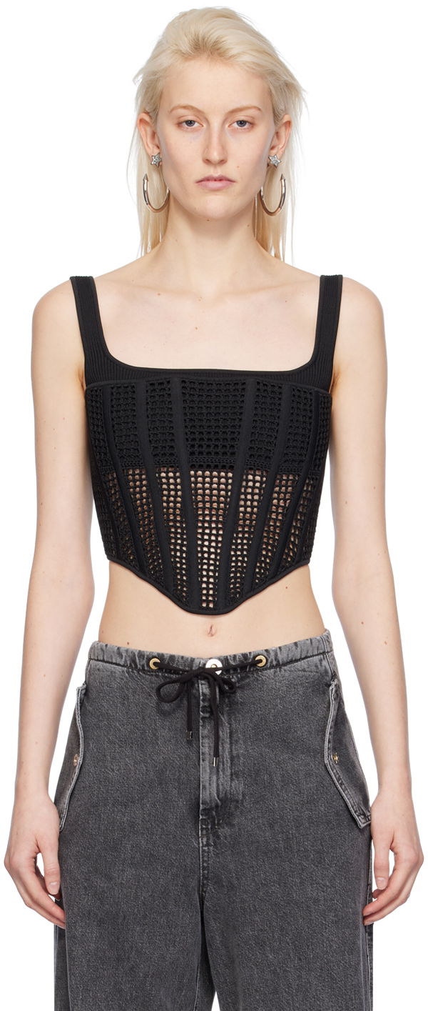Tankkitoppi Dion Lee Knitted Square Neck Tank Top Musta | A7768PS24