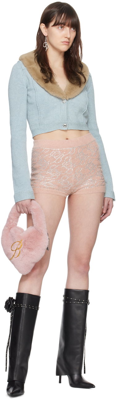 Shortsit Blumarine Blumarine Monogram Knit Shorts Vaaleanpunainen | P422P124A, 3