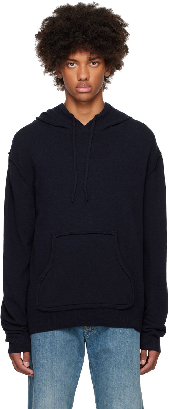 Huppari Maison Margiela Cashmere Hoodie Tummansininen | S50GU0223 M13060