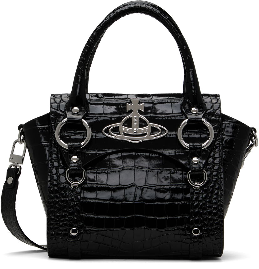 Käsilaukku Vivienne Westwood Vivienne Westwood Small Betty Crocodile-Embossed Bag Musta | 47030004W-L0099-