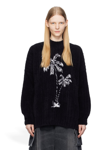 Villapaita Palm Angels Graphic Sweater Musta | PWHE056F23KNI0011003